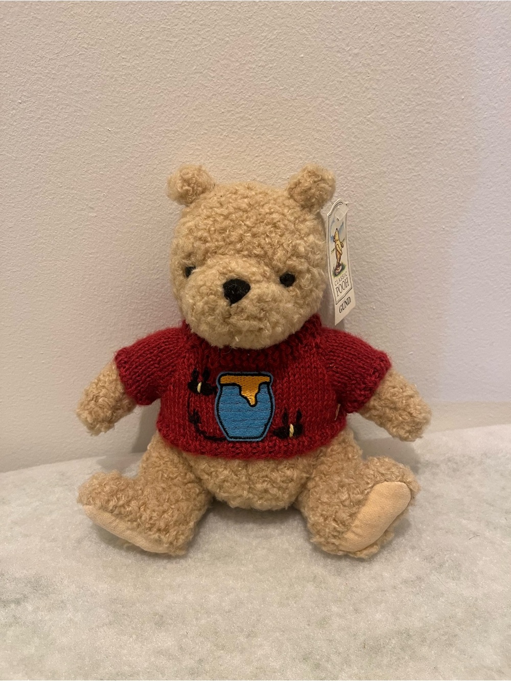 GUND Classic Pooh Disney Teddy Bear 7" Plush Stuffed with Honey Pot Sweater
